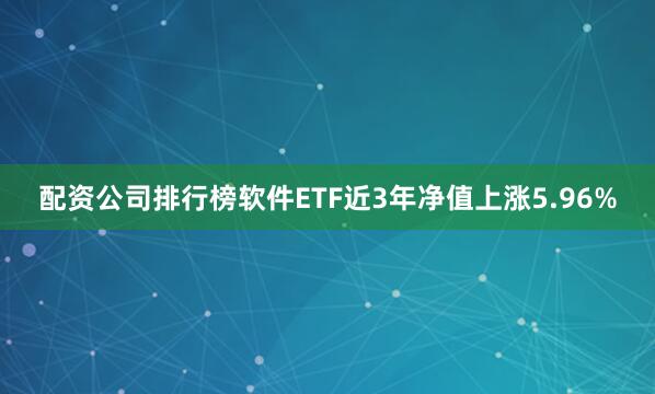配资公司排行榜软件ETF近3年净值上涨5.96%
